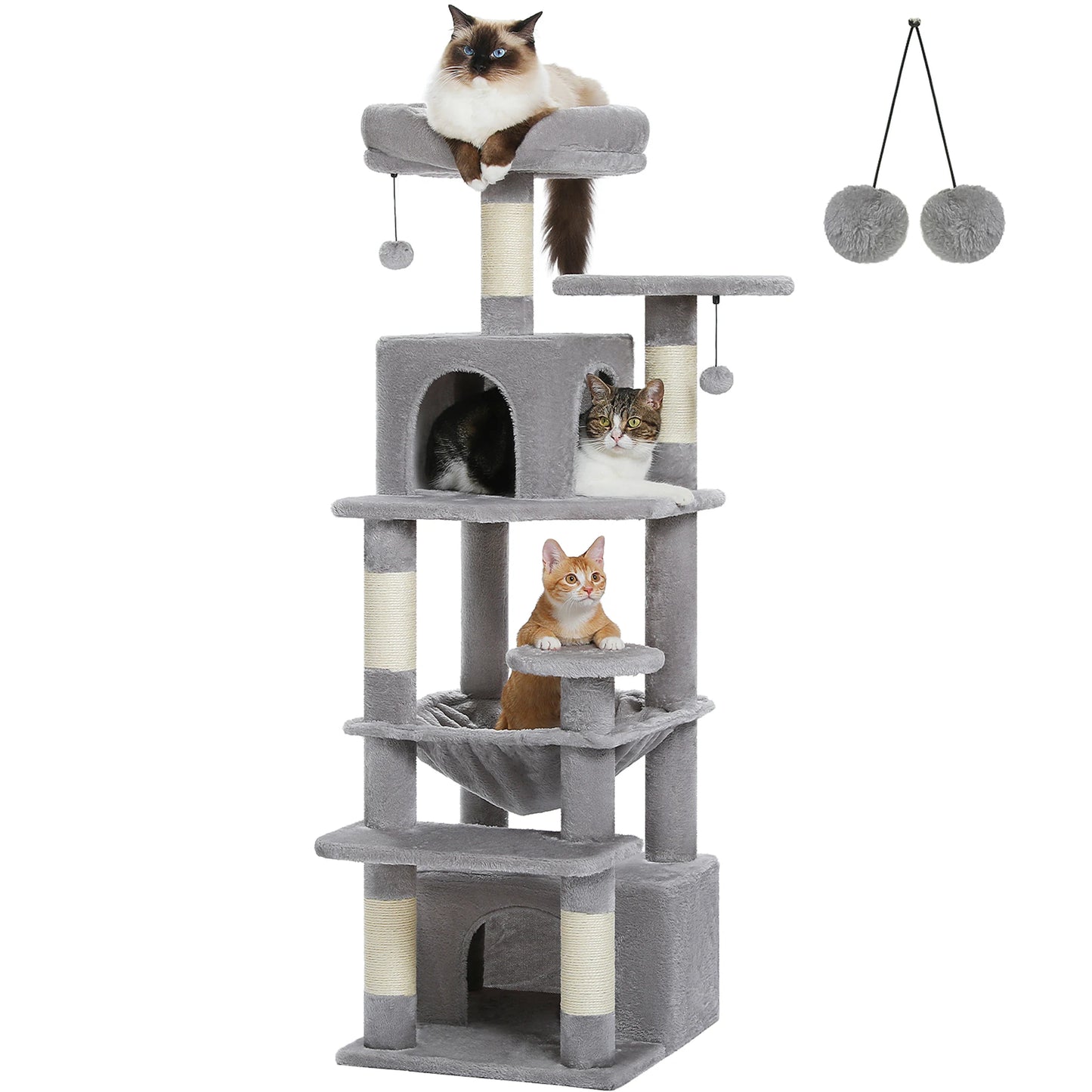 Large Cat Tree Tower Indoor Cats With Sisal Posts Hammock