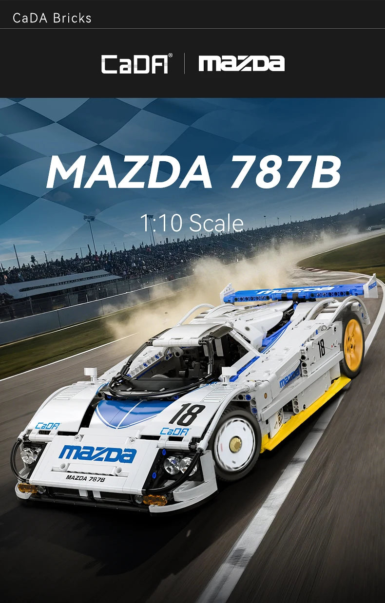 CaDA 1 To 10 Mazda 787B Racing Car Building Blocks Model Kit