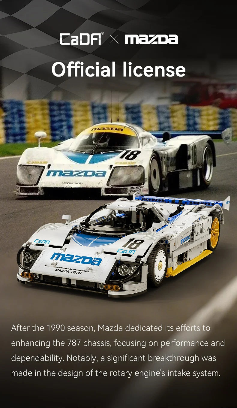 CaDA 1 To 10 Mazda 787B Racing Car Building Blocks Model Kit