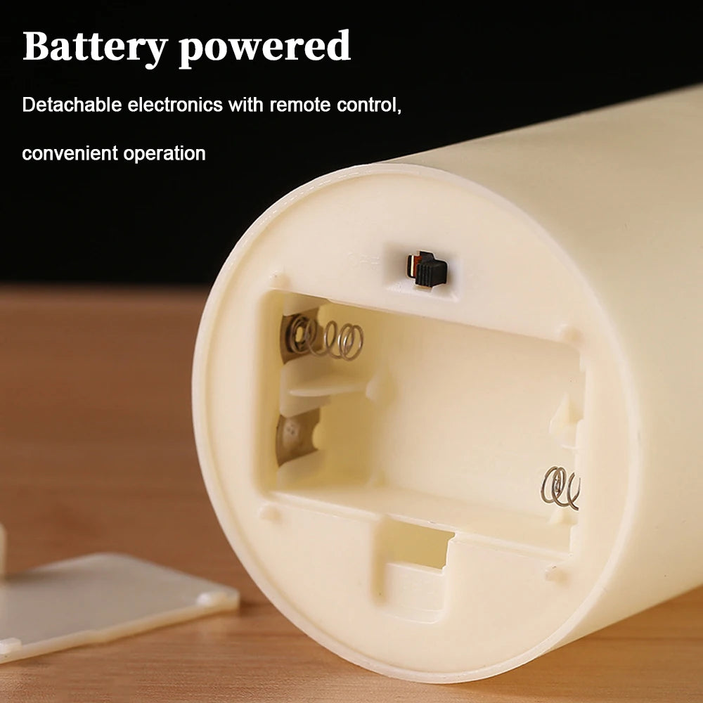 USB Rechargeable Flickering Paraffin Pillar Candle With Remote
