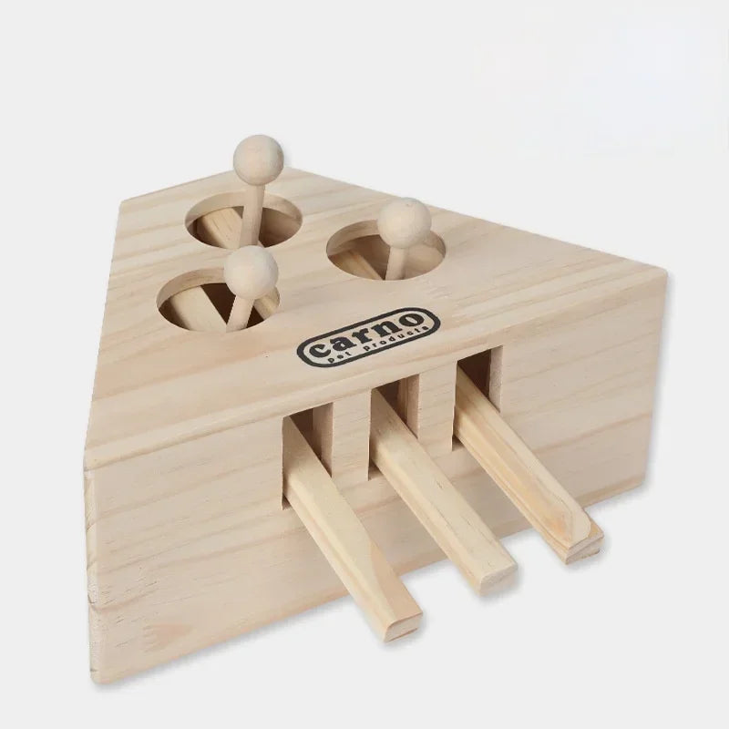 Cat Hunt Toy Chase Mouse Wood Maze For Cats Catnip Fun