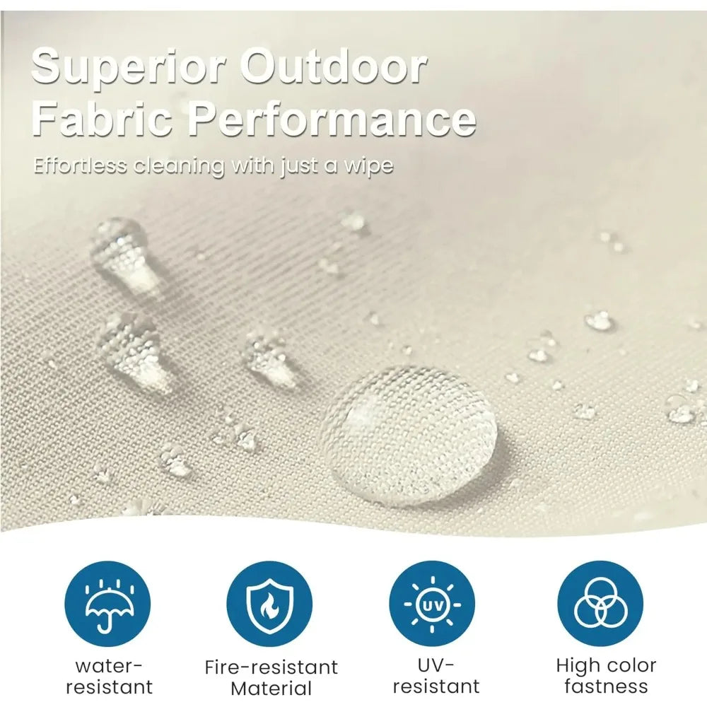 Aluminium Outdoor Patio Chairs Set of 2 All Weather with Height Adjustable Feet