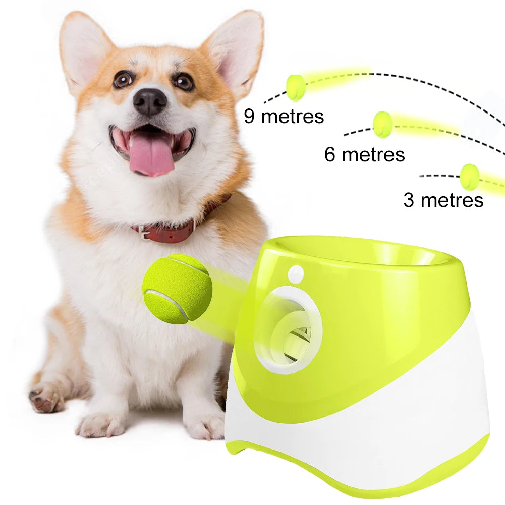 Pet Prime Automatic Dog Ball Launcher With 3 Tennis Balls For Indoor Outdoor