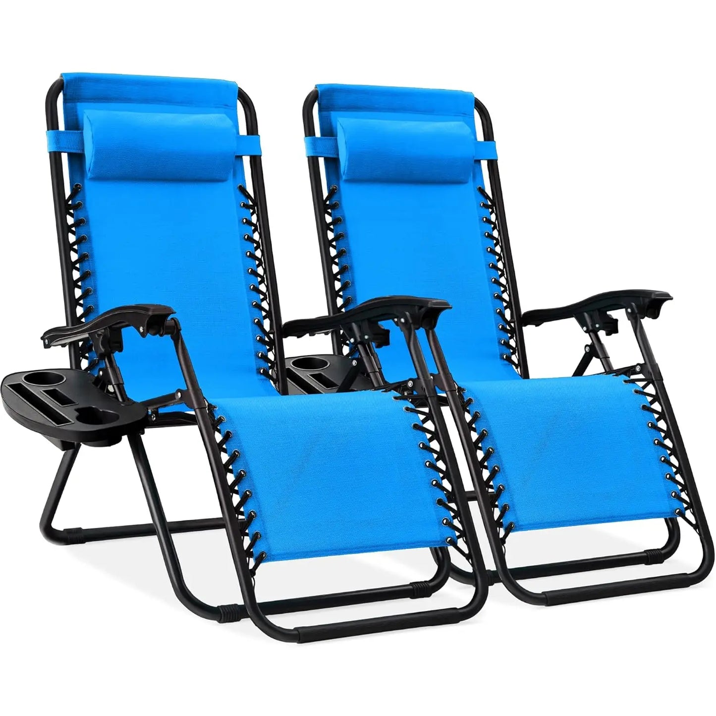 Set Of 2 Adjustable Zero Gravity Lounge Chairs Sage Green