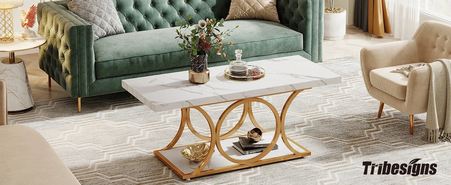 Tribesigns Rectangle Coffee Table 47.24 Inch Modern