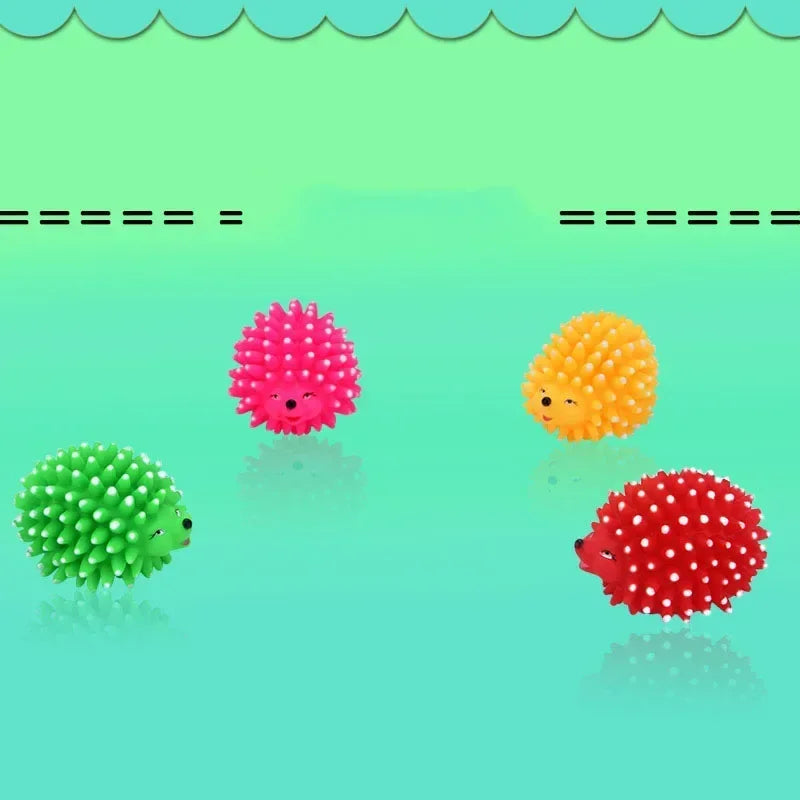 Hedgehog Squeaky Rubber Dog Ball Toy For Small Dogs