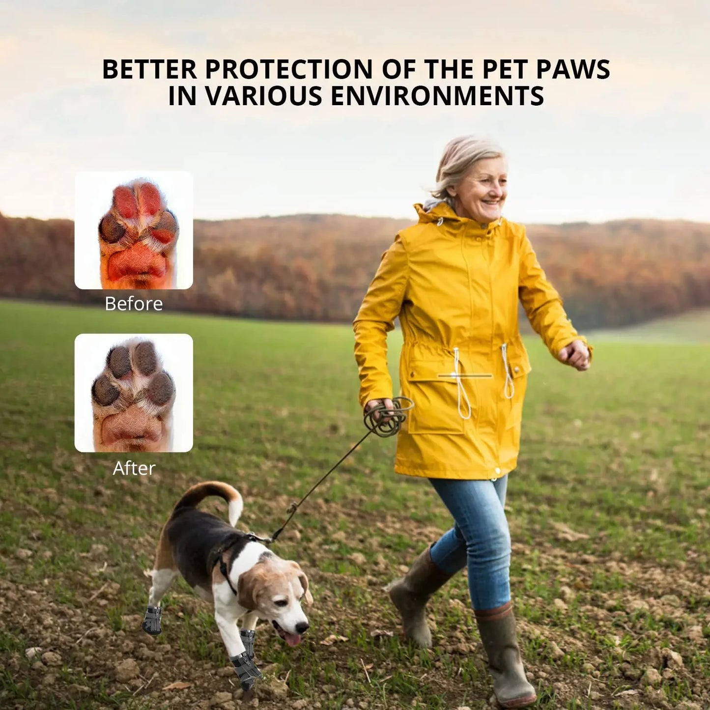 Waterproof Summer Dog Shoes 4 Pack Anti Slip Rain Booties For Small Pets