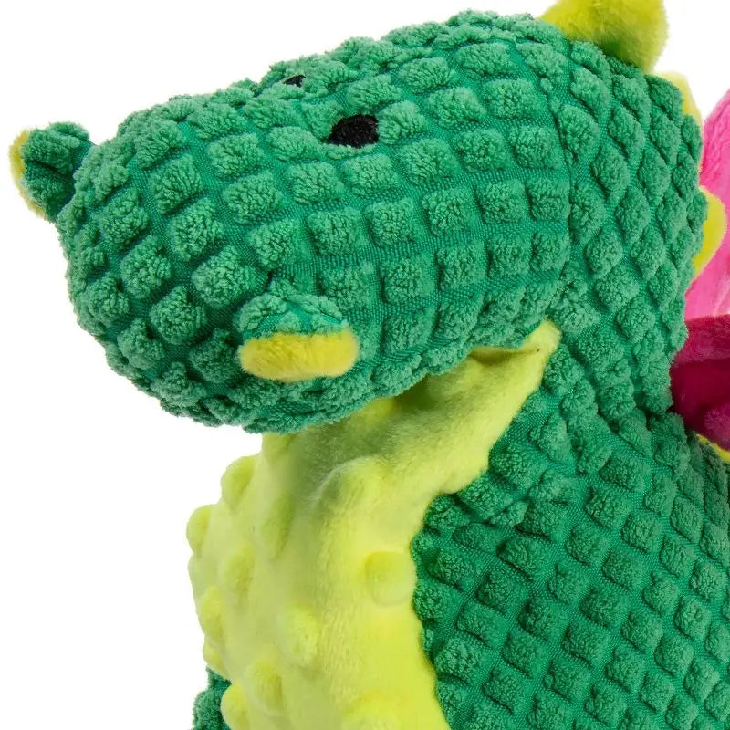 Dragon Plush Dog Toy Squeaky Chew Resistant Interactive