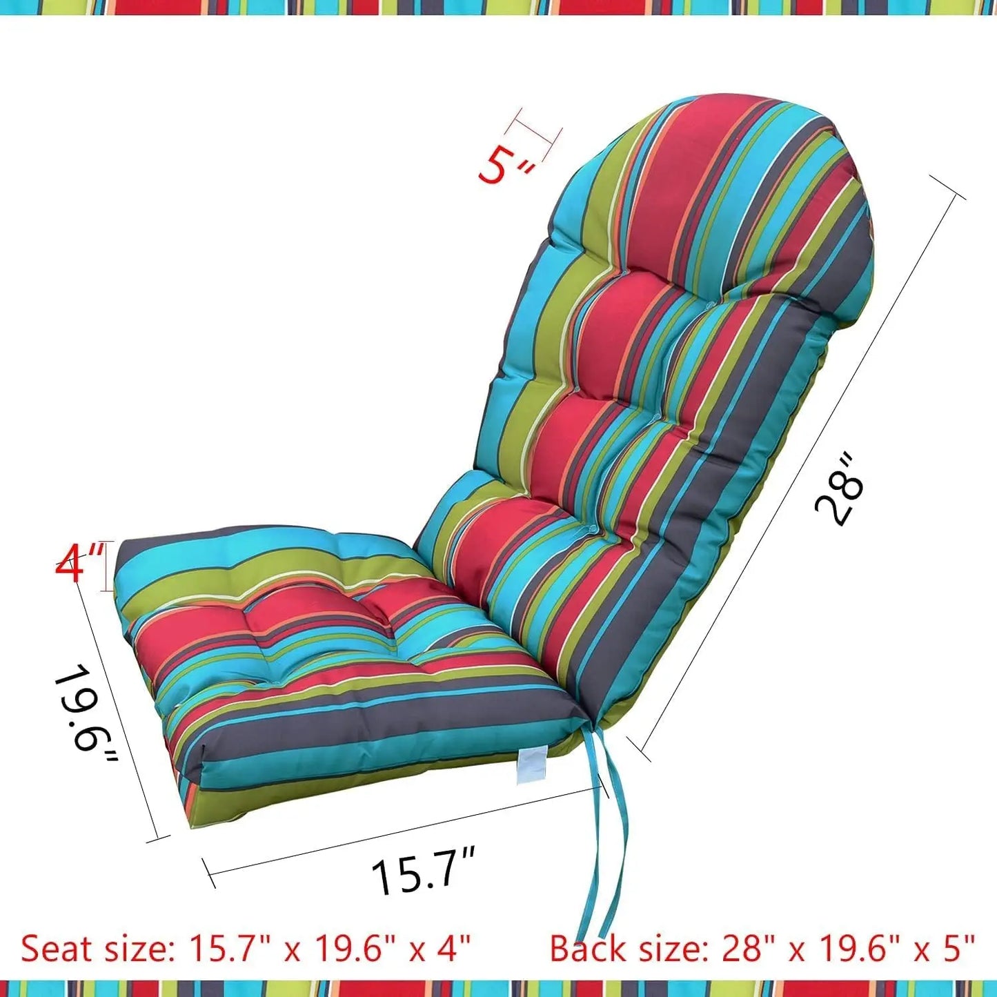 Weather Resistant Adirondack Chair Cushions High Back Indoor Outdoor Tufted Pads