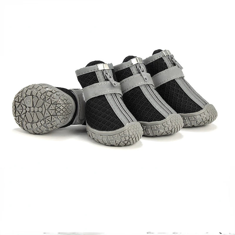 4 Pieces Dog Waterproof Shoes Reflective Anti Slip Snow Boots For Small Pets