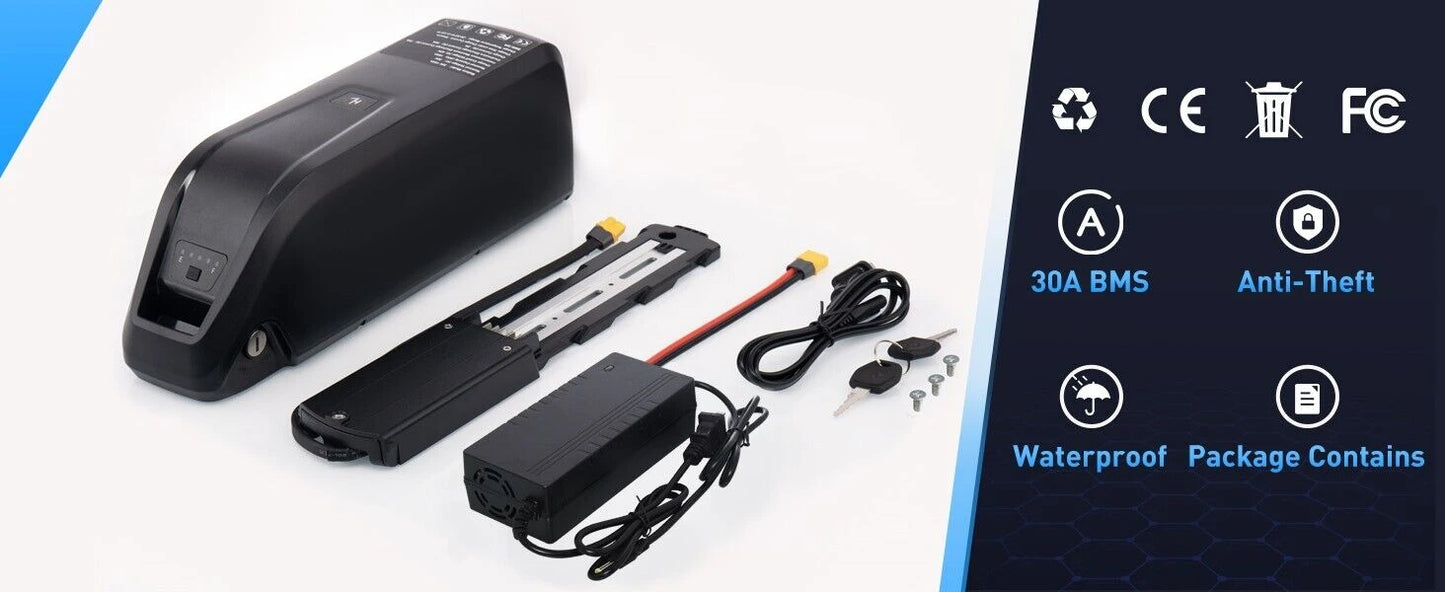 48V Li Ion Ebike Battery 10 20Ah For High Power Long Range