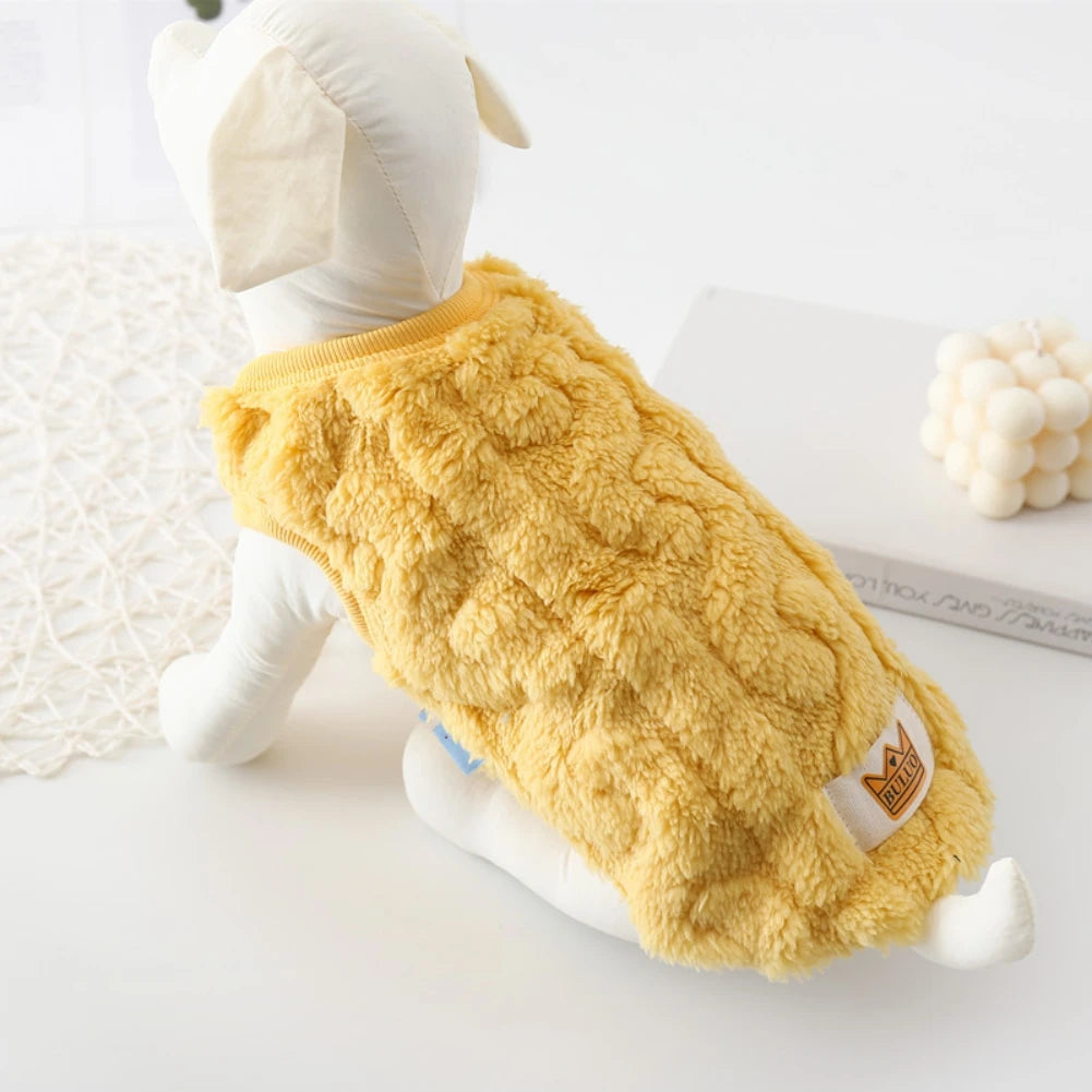 Solid Cute Wavy Double Sided Puppy Kitten Warm Coat Sweater for Small Dogs Cats