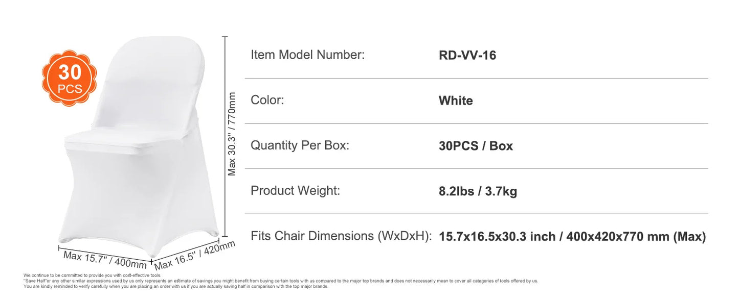 White Spandex Wedding Chair Covers for Banquet Party