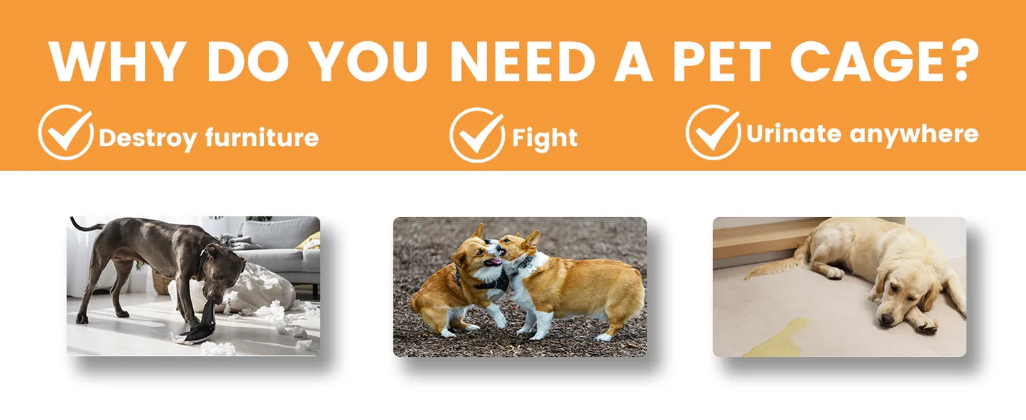 Large Wooden Dog Crate End Table Style Elevated Kennel With 3 Doors