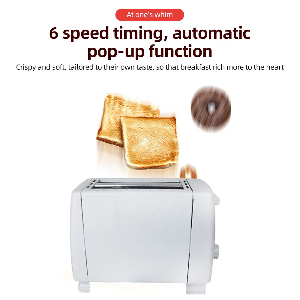Toaster 2 Slice Wide Slot Stainless Steel with 6 Preset Temperature Settings and Manual Stop