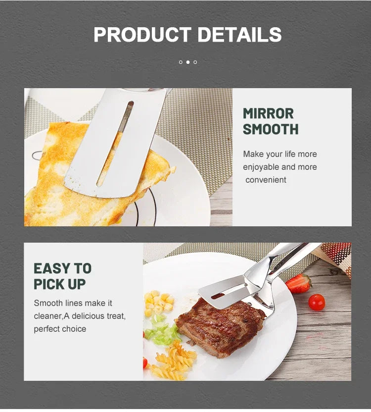 Steel Frying Shovel Clip Multifunctional Bbq Tongs Tool