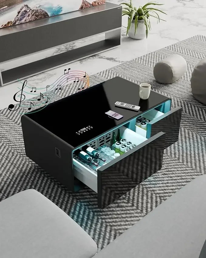 Smart Coffee Table With Fridge And Wireless Charging