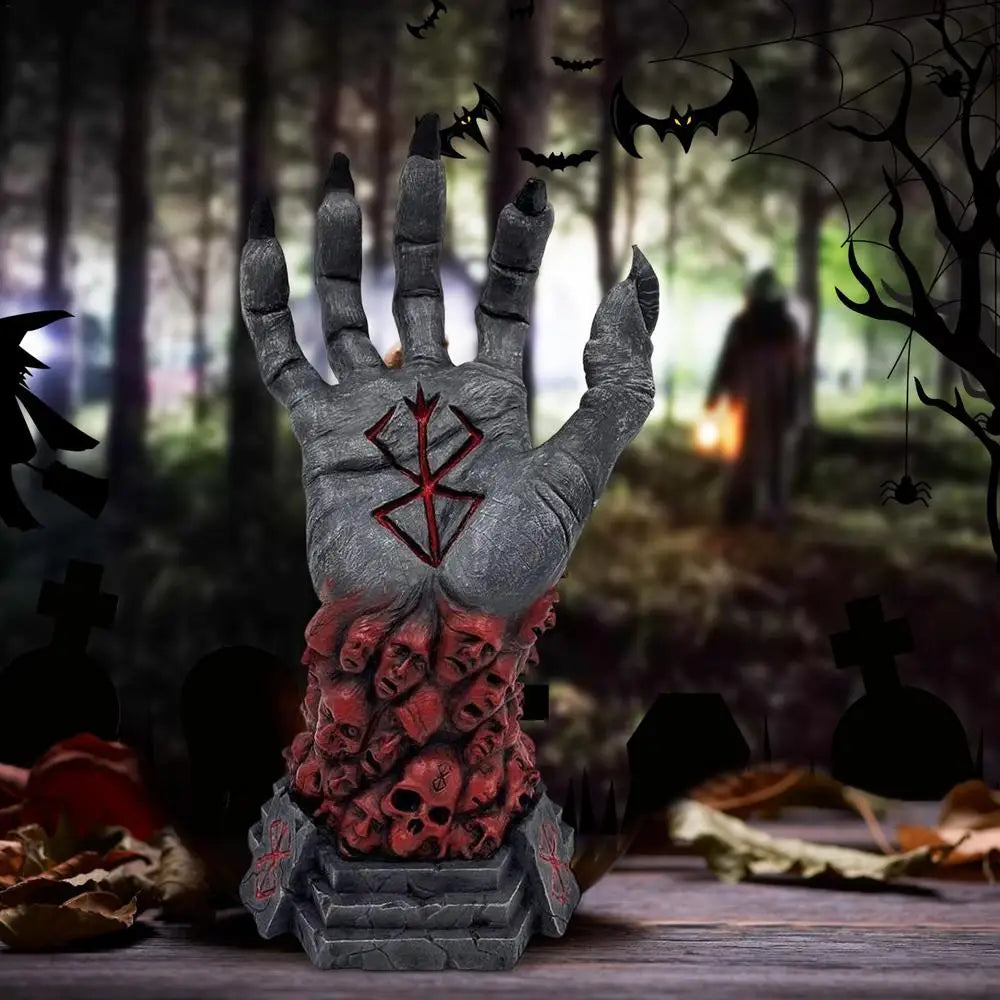 Berserk Figure Hand of God Statue Anime Handcraft Resin Ornament Halloween Skeleton Figurine Craft Desk Decoration Scary Props