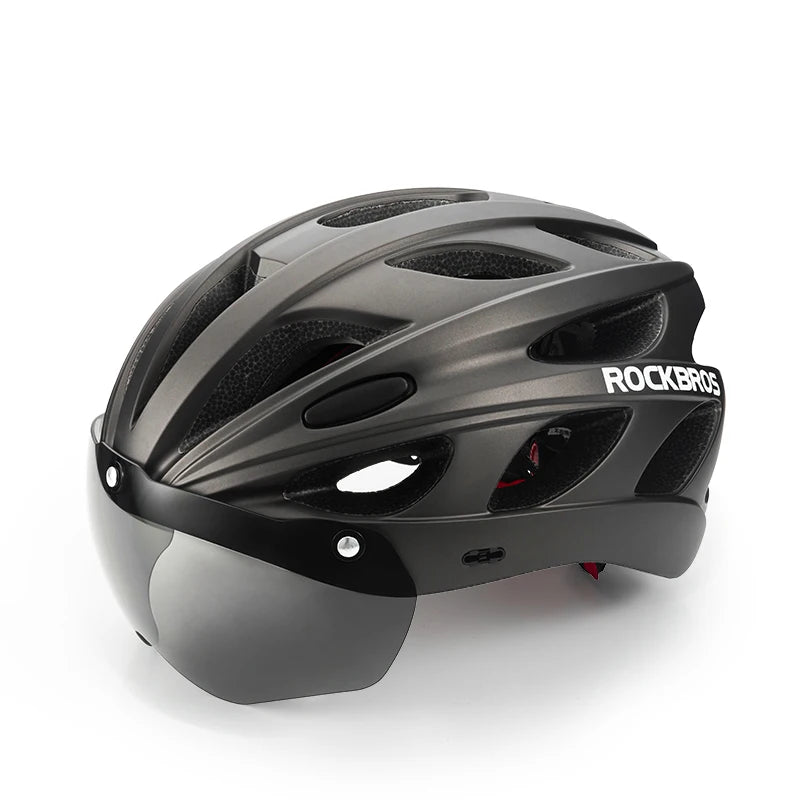ROCKBROS Lightweight Integrated Cycling Helmet With Goggles Unisex MTB Road Bike