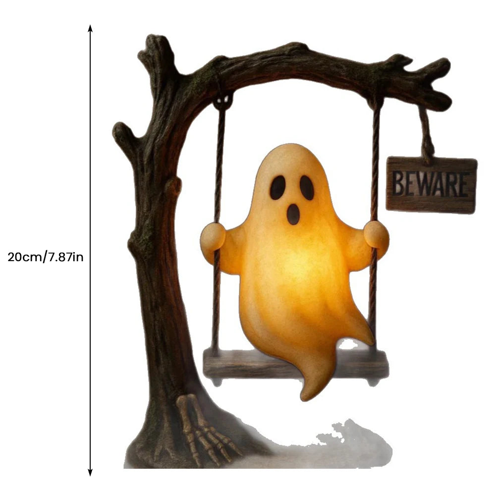 Halloween 3D LED Ghost Night Light Campfire Figurine Decor