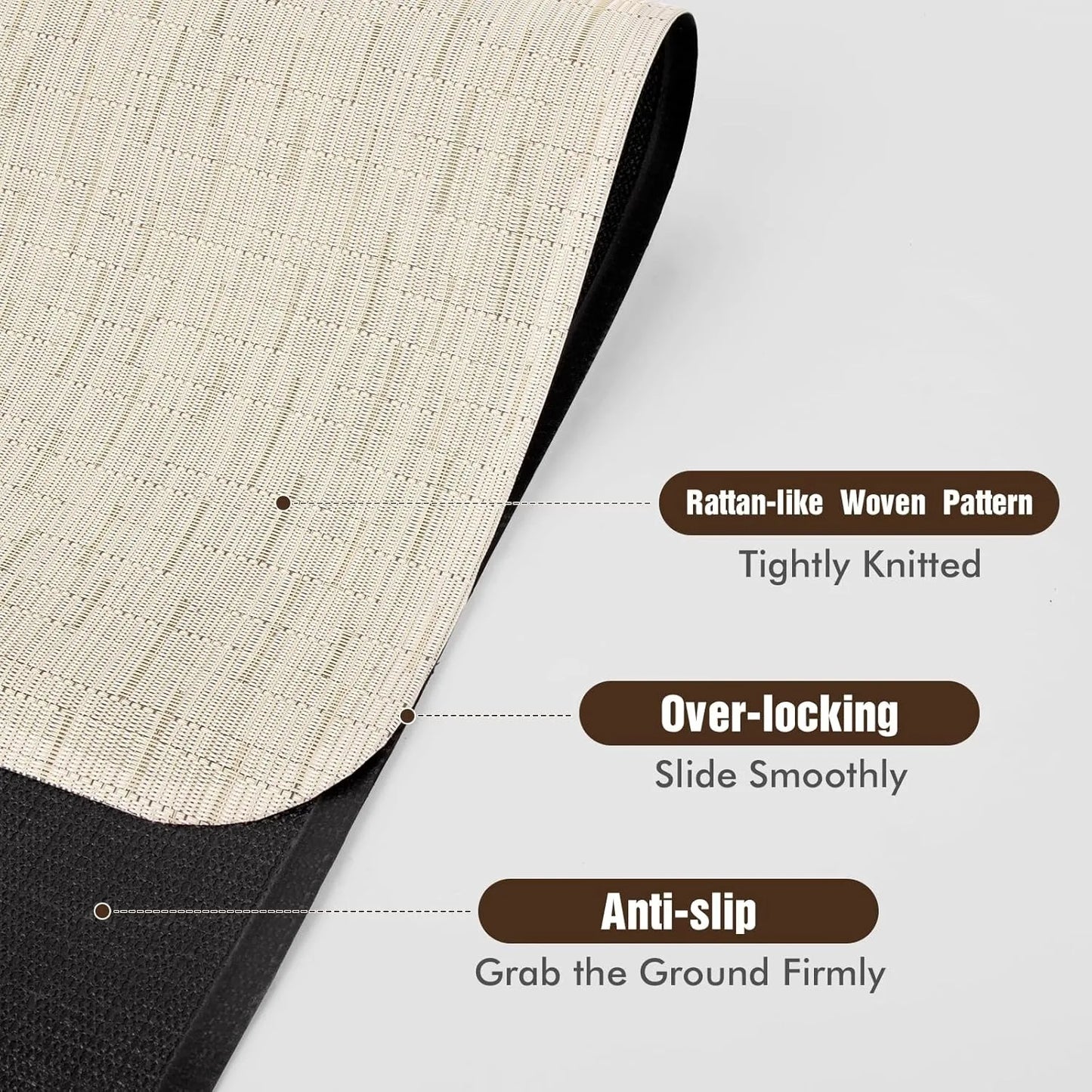 35 Inch x 48 Inch Office Chair Cushion for Hardwood and Tile Flooring Large Non Slip PVC Cushion for Office Desk Light Brown
