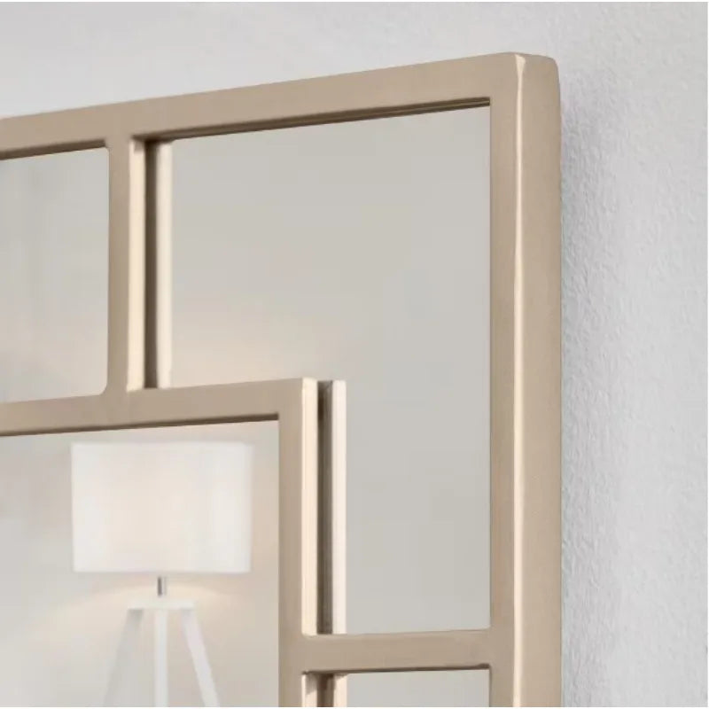 Medium Rectangle Champagne Black Gold Classic Accent Mirror