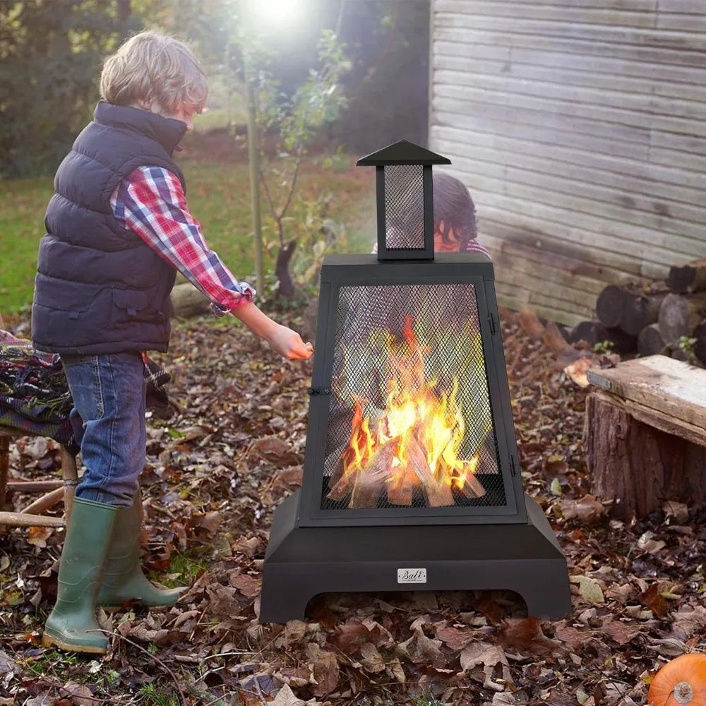 28 Inch Fire Pit Outdoor Wood Burning Patio Garden
