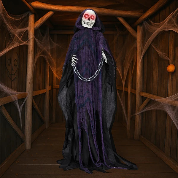 Life Size Grim Reaper Animatronic 6ft Decoration With Sound