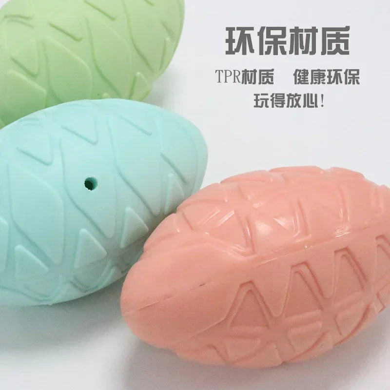 Natural Non Toxic Rubber Football Style Dog Ball Toy Chew