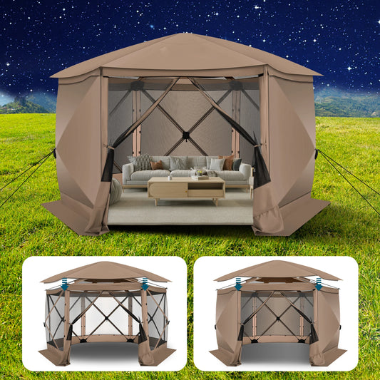 COBIZI Pop Up Gazebo Screen Tent 12x12 Camping Gazebo With Removable Roof Outdoor Screened Gazebo 5 Sidewalls 1800mm 300D Oxford