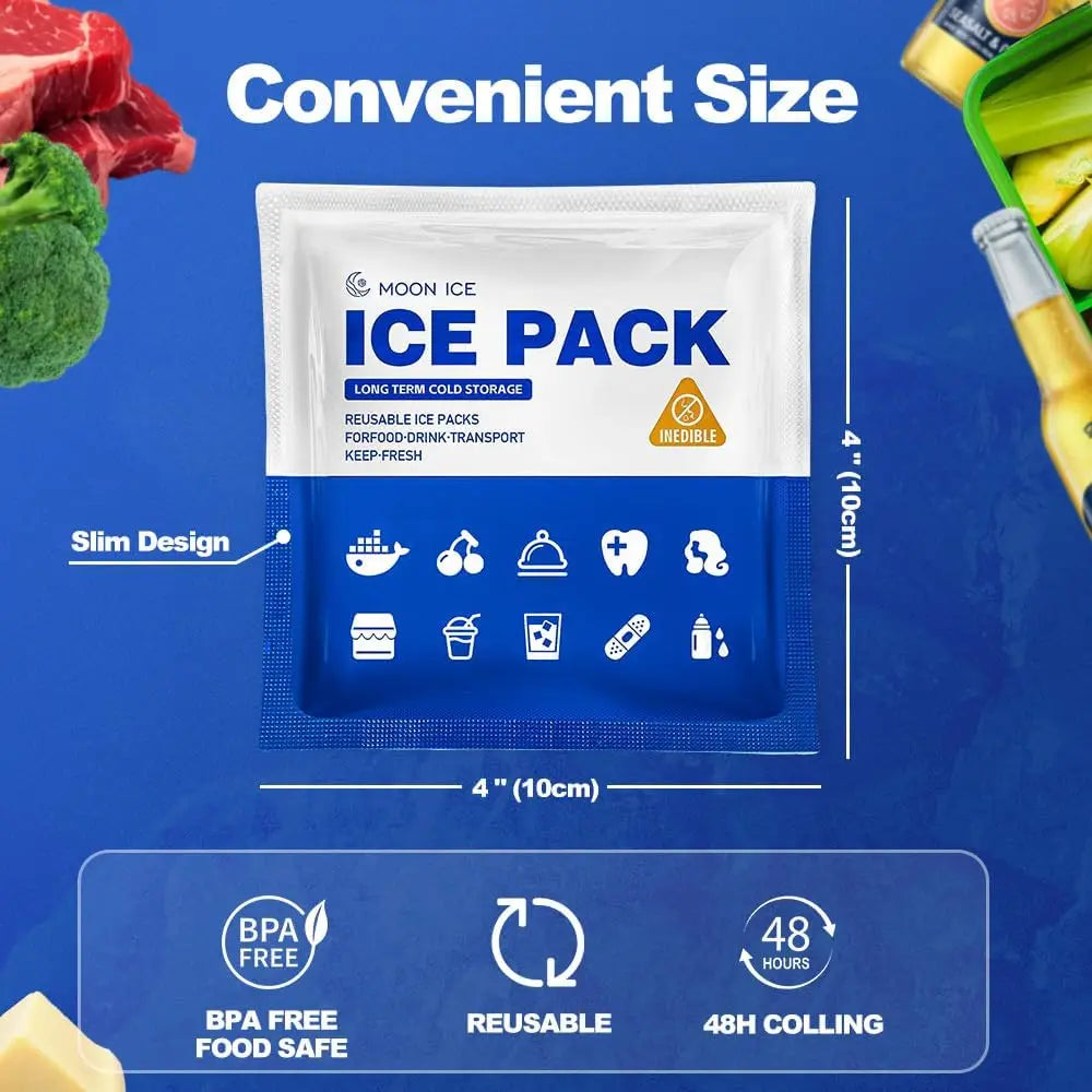 Slim Reusable Ice Packs For Coolers And Lunch Boxes Long Lasting Freezer Packs