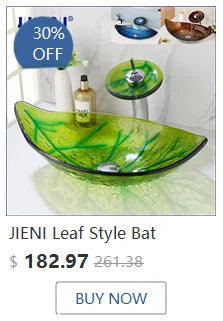 Jieni Glass Waterfall Spout Brass Faucet Oil Rubbed Bronze