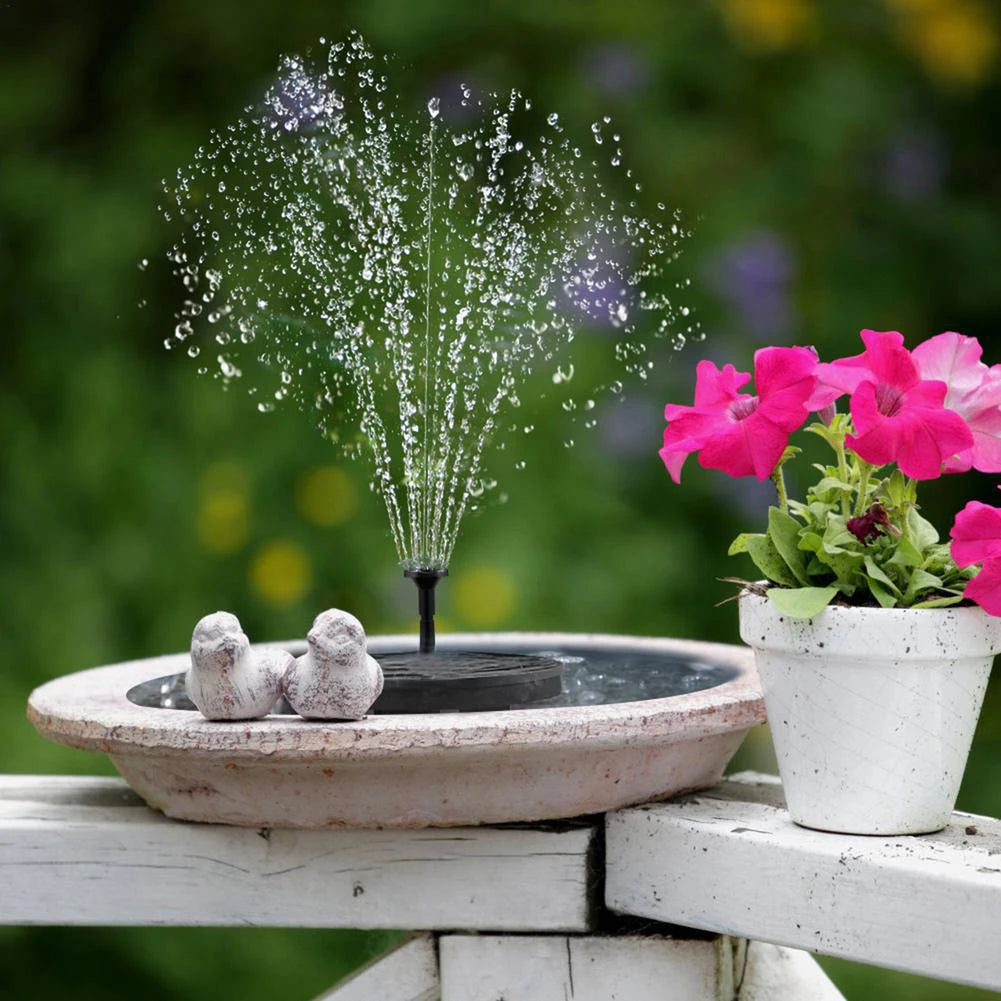 Solar Powered Floating Fountain Pump For Garden Pond Bird Bath Outdoor With 8 Nozzles Free Standing