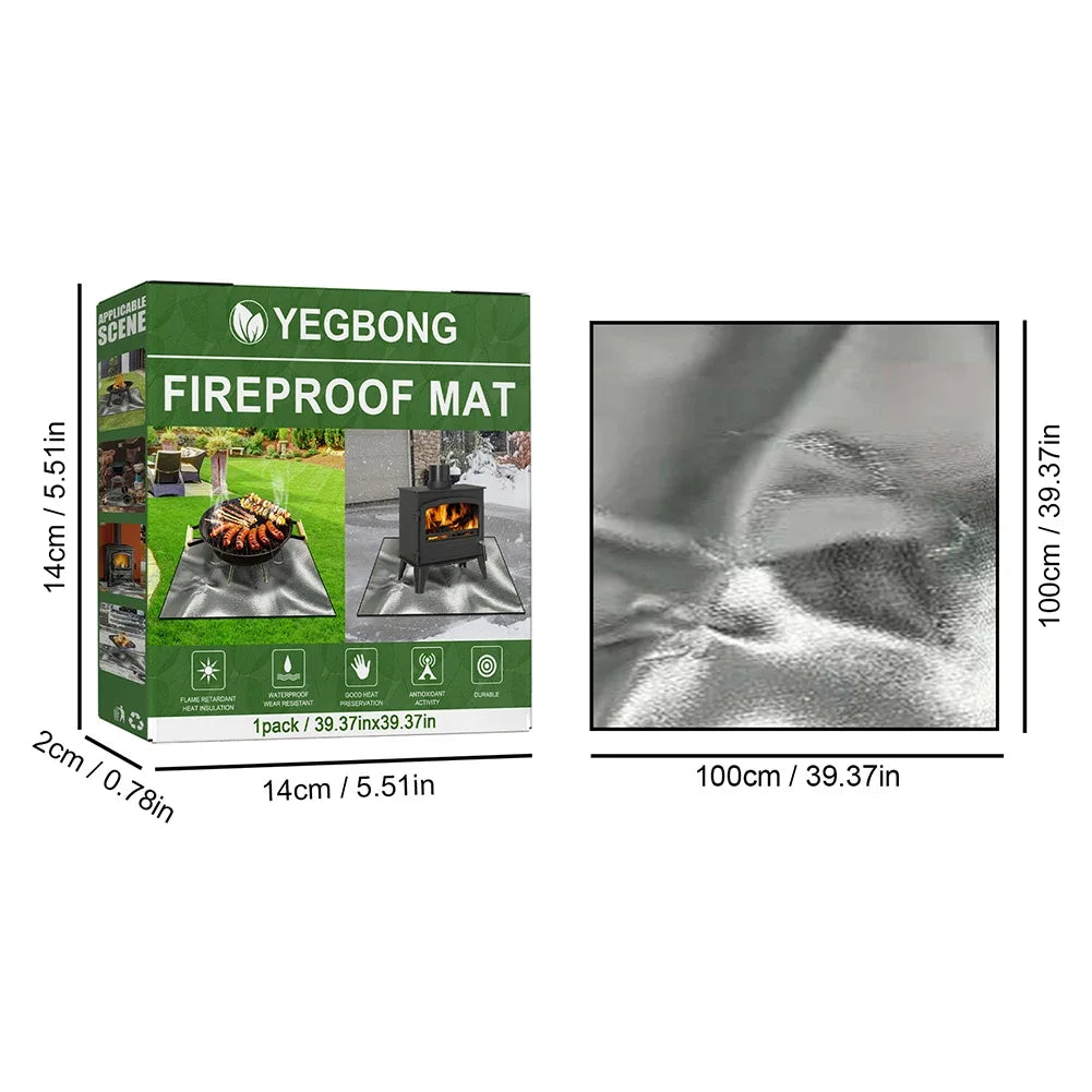 100x100cm Fire Pit Mat Heat Resistant Fire Retardant Pad