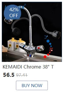 KEMAIDI Glass Vessel Sink AboveCounter Waterfall Faucet