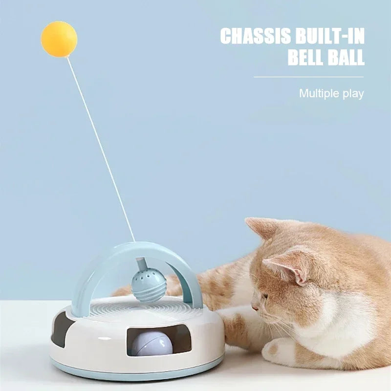 Gravity Table Tennis Cat Toy With Catnip Ball Turntable