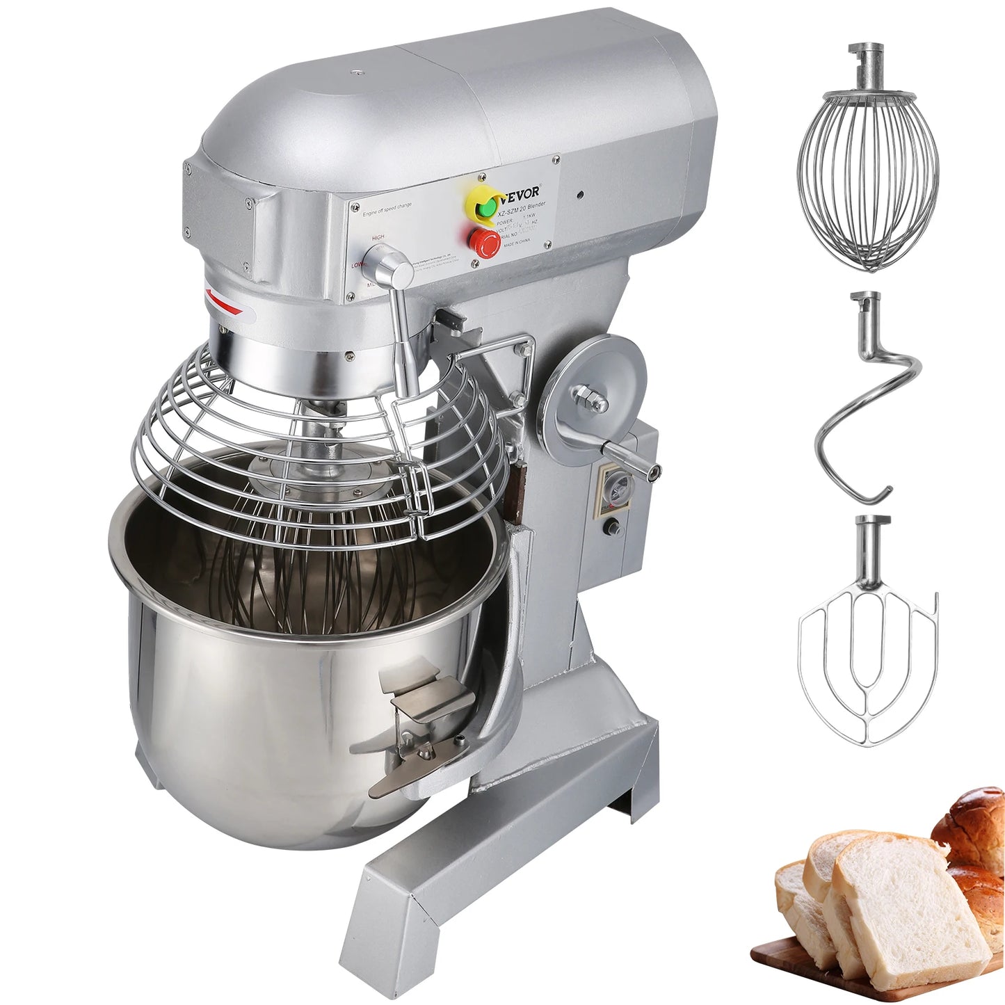 SucceBuy Stainless Steel Electric Dough Machine 10 to 30L Commercial Cream Egg Whisk Mixer Kitchen Food Stand Blender