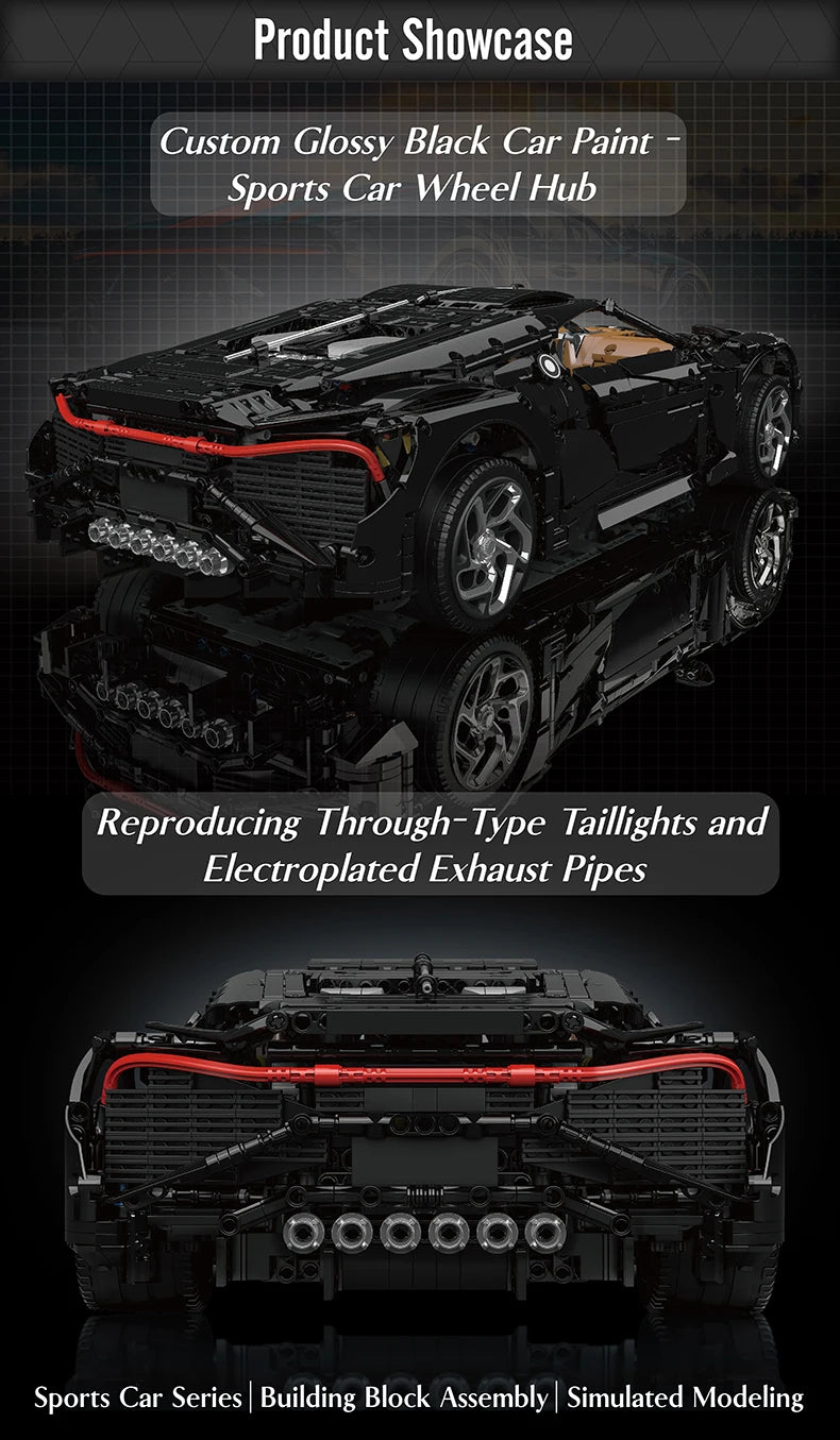 Mould King 13163 La Voiture Noire Building Block Sport Car Set