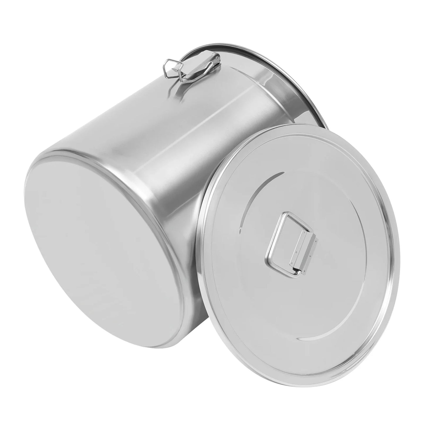33L Stainless Steel Airtight Kitchen Canister for Flour Coffee Cereal Metal Food Storage with Sturdy Locking Clamp