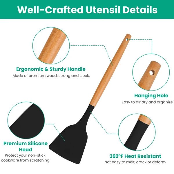 35Pcs Kitchen Cooking Utensils Set Spatula Set Baking Utensils Kitchen Accessories with Holder