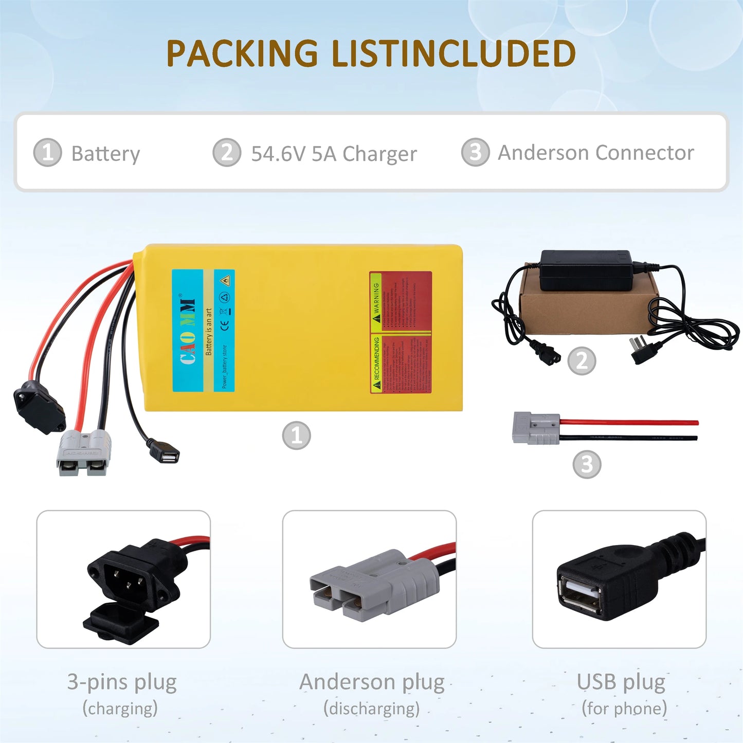 48V Ebike Battery 8Ah 10Ah 14Ah 20Ah 30Ah for 200 to 2000W