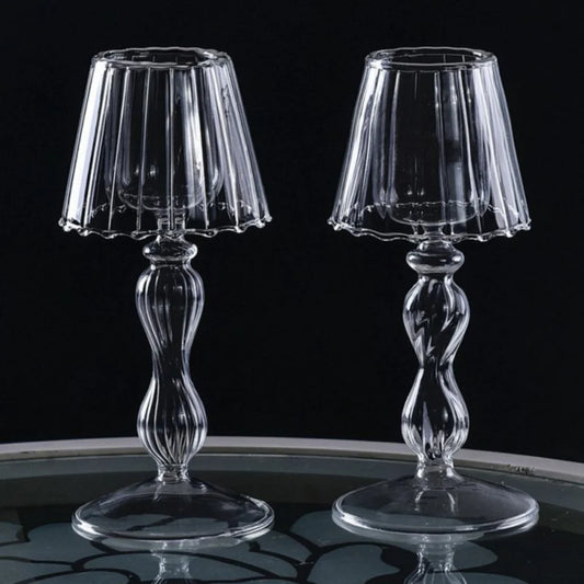 Clear Vintage Glass Candle Holder Nordic Wedding Table Lamp