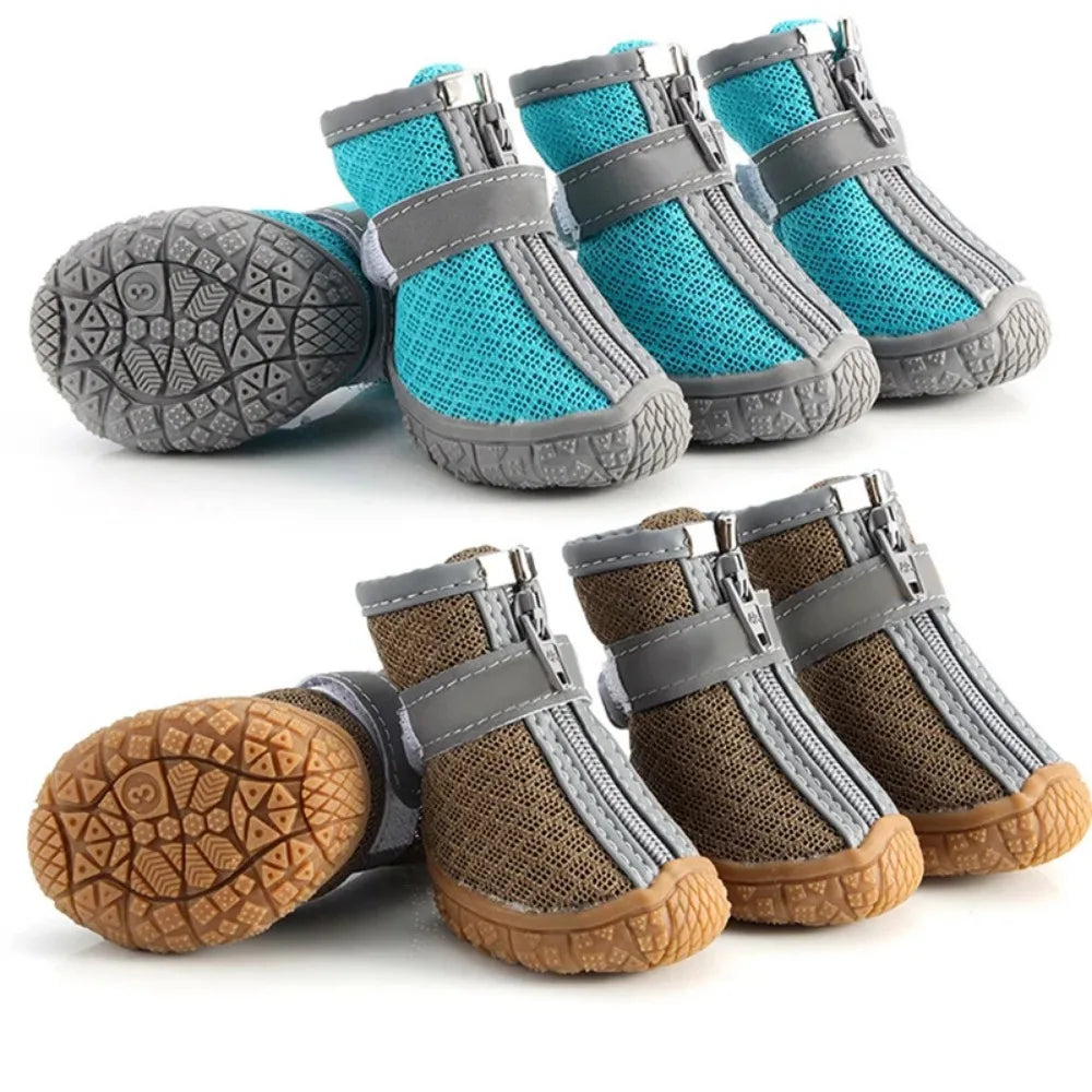 4 Pcs Dog Waterproof Shoes Rain Boots Reflective Strip Anti Slip For Small Pets