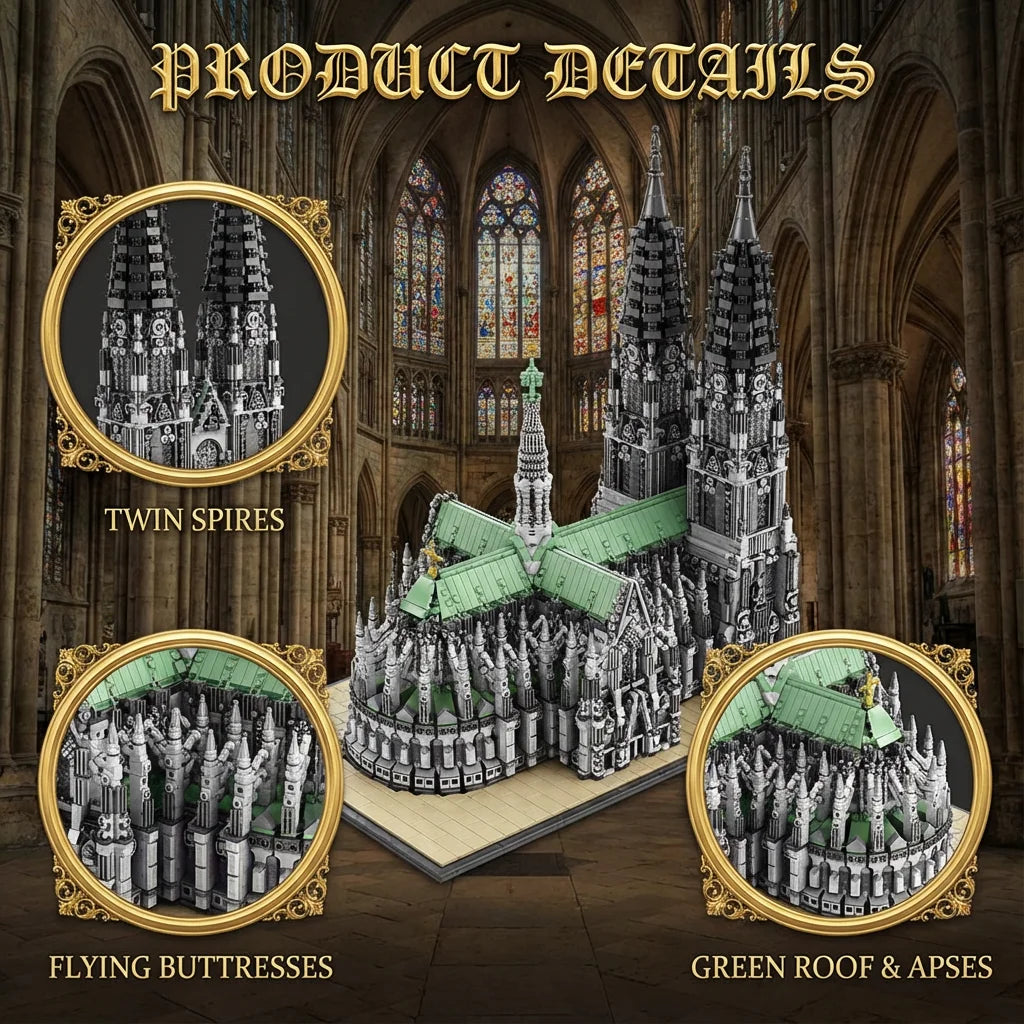 Cologne Cathedral Building Blocks Gothic Church Architecture Kit For Adults