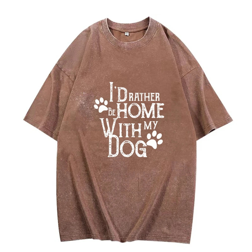 Women Cotton Graphic Tee Dog Paw Prints Y2K Vintage Short Sleeve