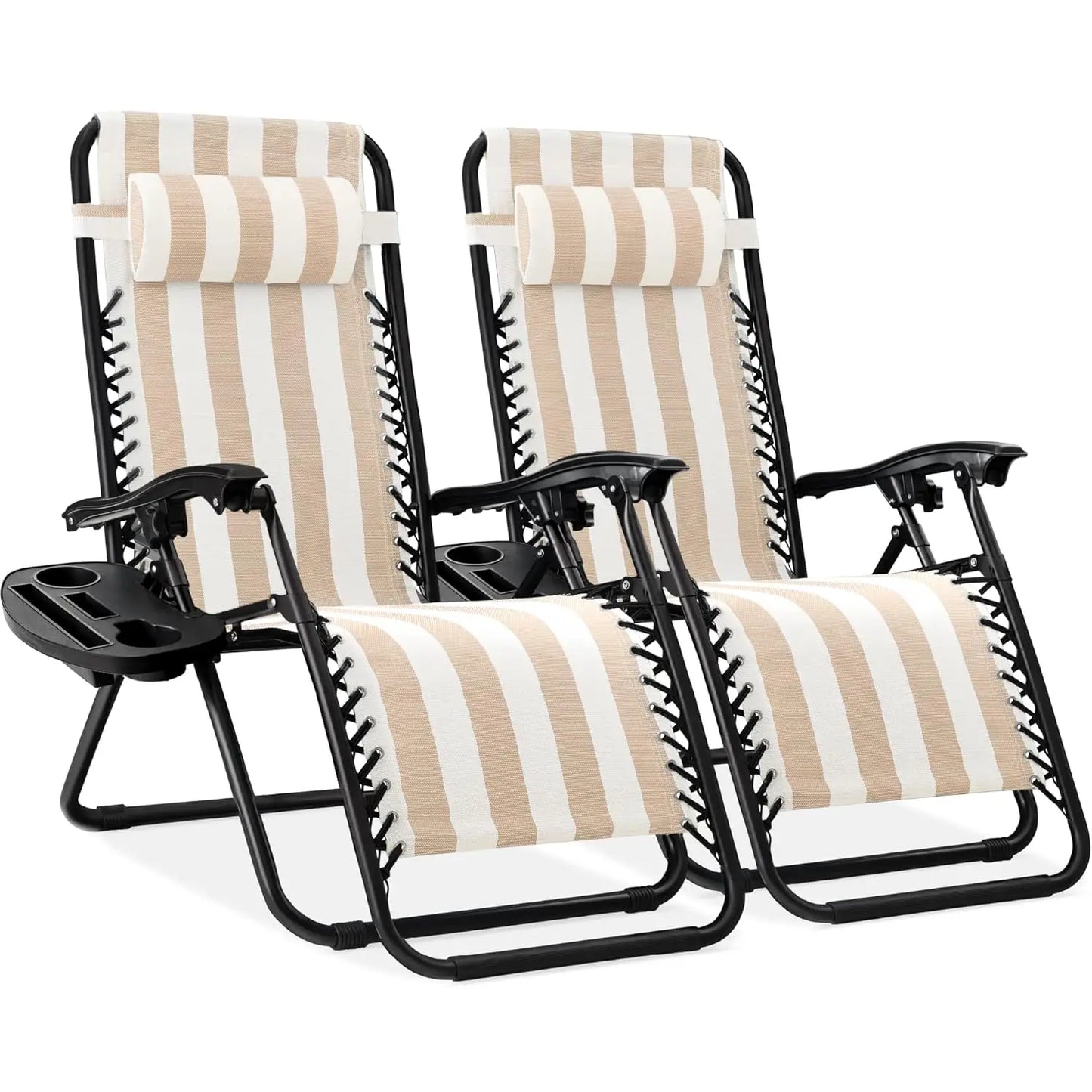 Set Of 2 Adjustable Zero Gravity Lounge Chairs Sage Green