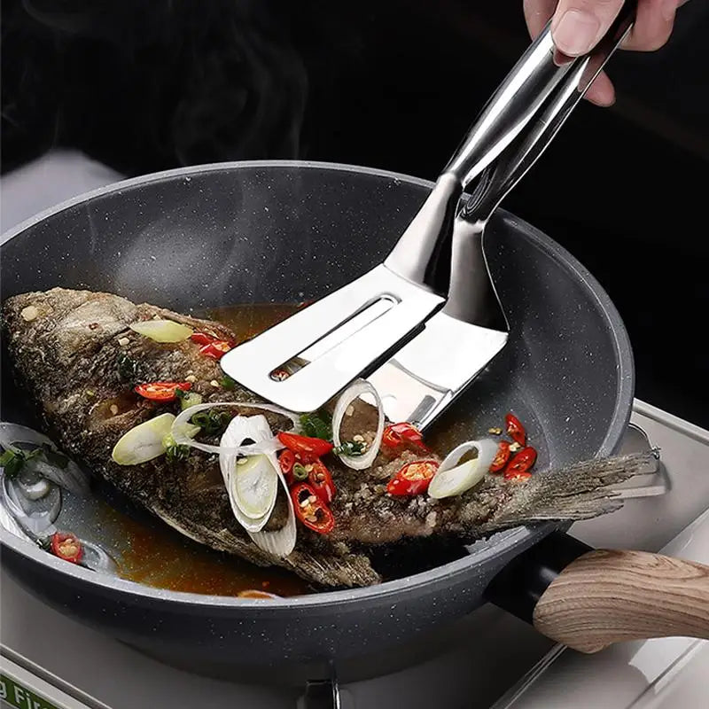 Steel Frying Shovel Clip Multifunctional Bbq Tongs Tool