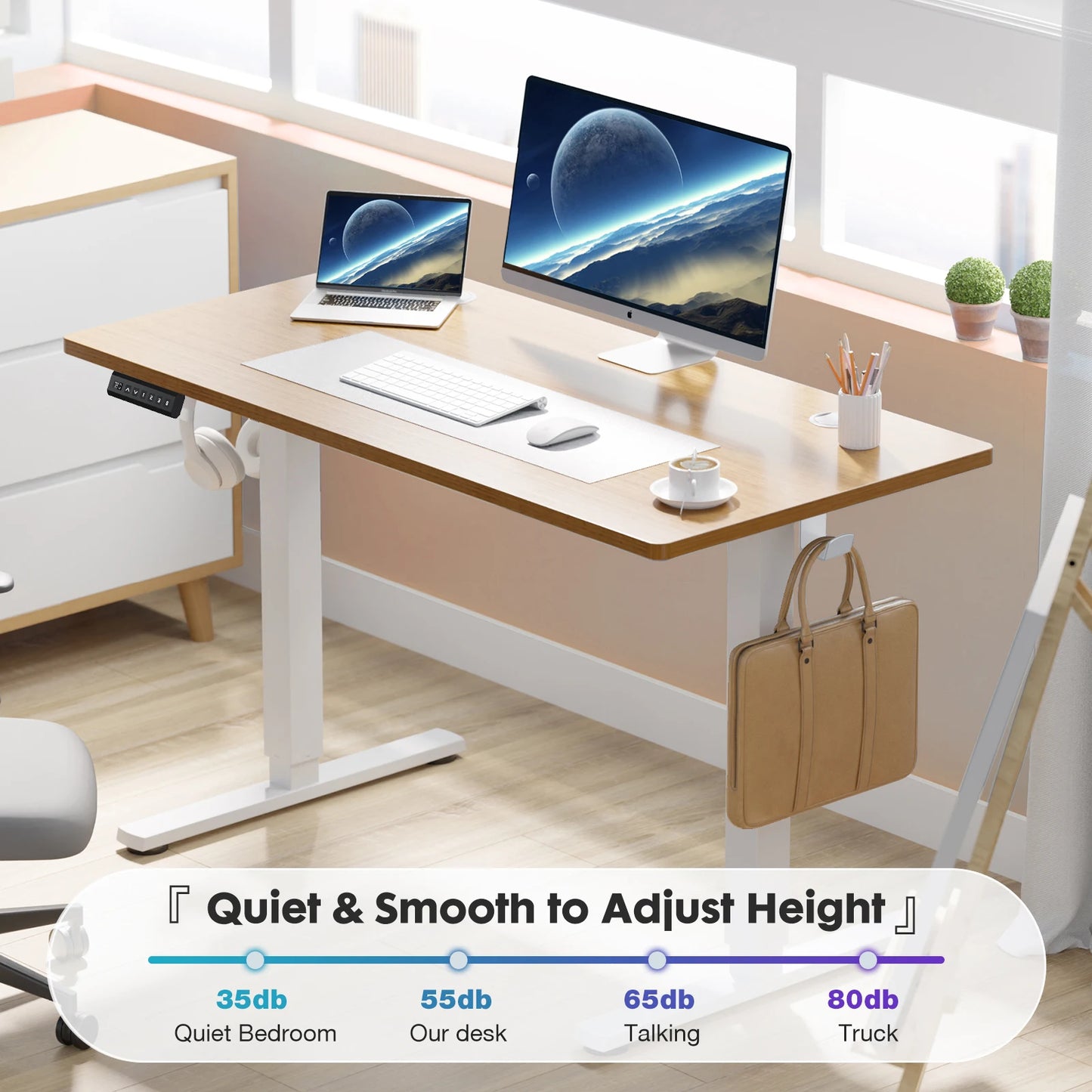 JHK Electric Standing Desk 40x24 Inch Height Adjustable