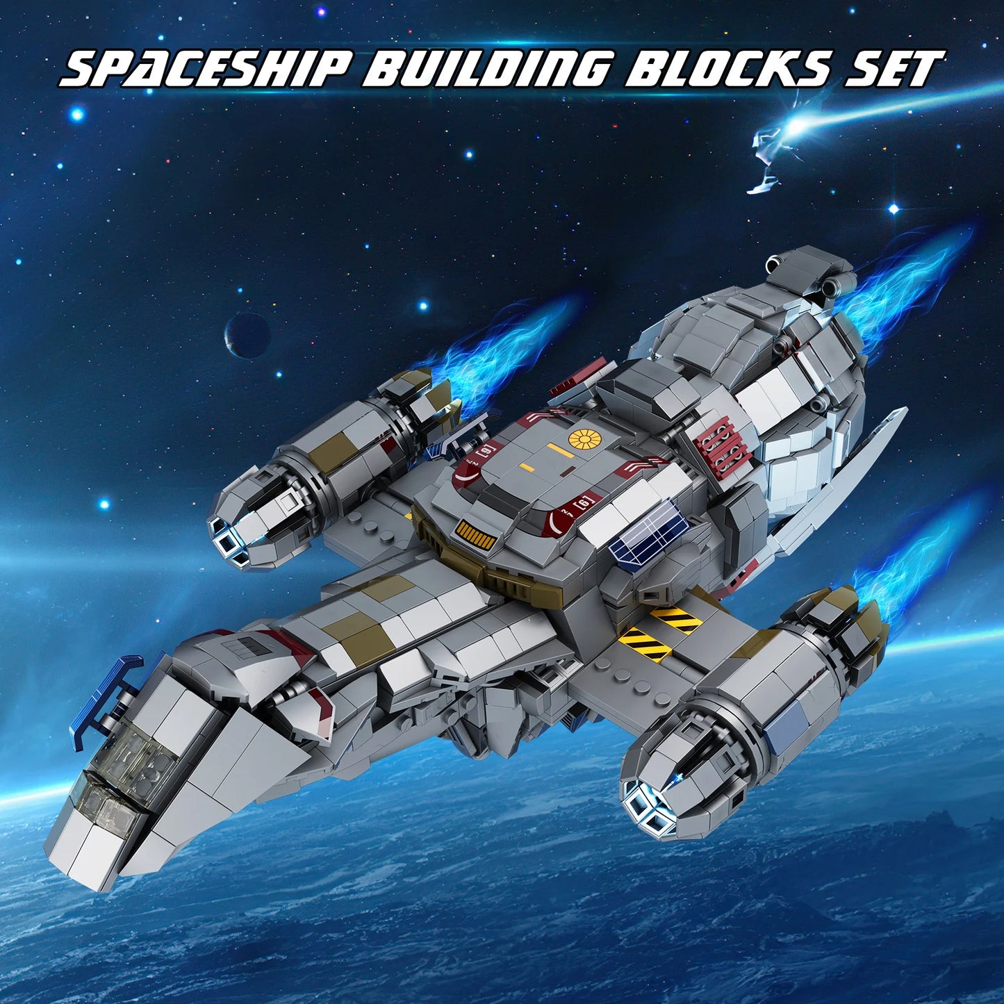 Firefly Class Spaceship Building Blocks Shuttle With Display Stand 1345 Pieces