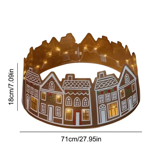 Gingerbread House Tree Collar With LED Lights Skirt